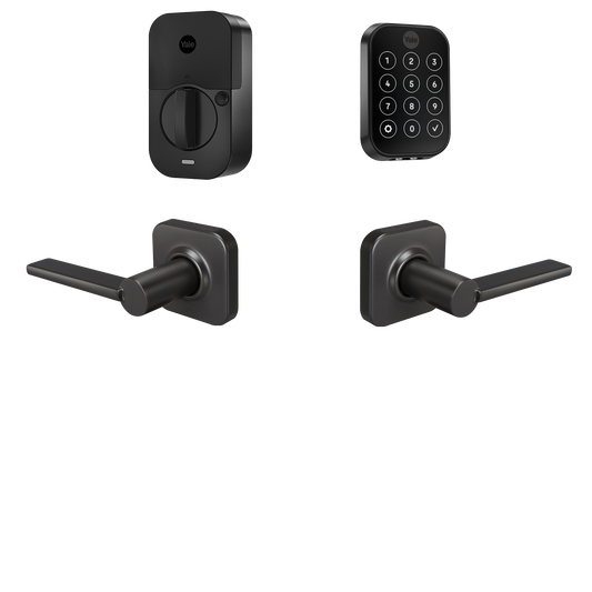 Yale Assure Lock 2 Valdosta Bundle Black Suede Smart Lock Electronic Deadbolt and Handleset with Wifi Bluetooth Touchscreen Keypad B-YRD450-WF1-VL-BSP