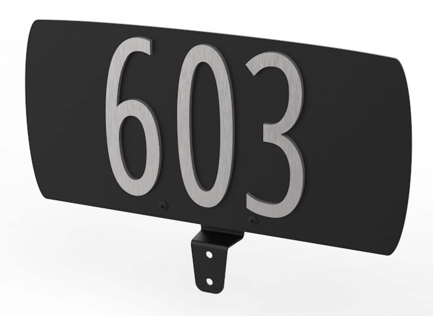 Spira Mailbox Matte Black Plate with Stainless Numbers Hardware Mailbox Address Plaque SPA-A002BLK