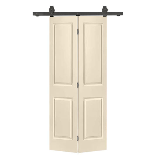 CALHOME 36-in x 80-in Beige MDF Hollow core Single Barn Door (Hardware Included)