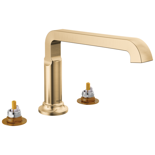 Delta Tetra Lumicoat Champagne Bronze Sold separately Deck-mount Roman Low-arc Bathtub Faucet