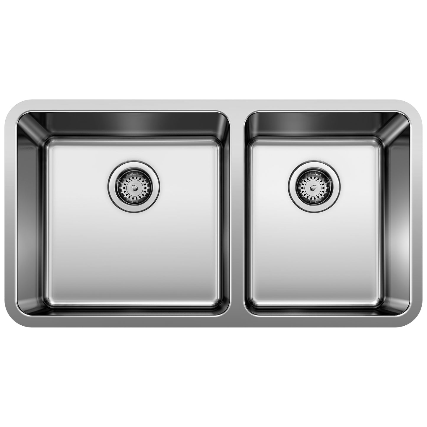 BLANCO Formera Undermount 33.0-in x 18-in Stainless steel Double offset bowl 18 -Gauge Kitchen Sink