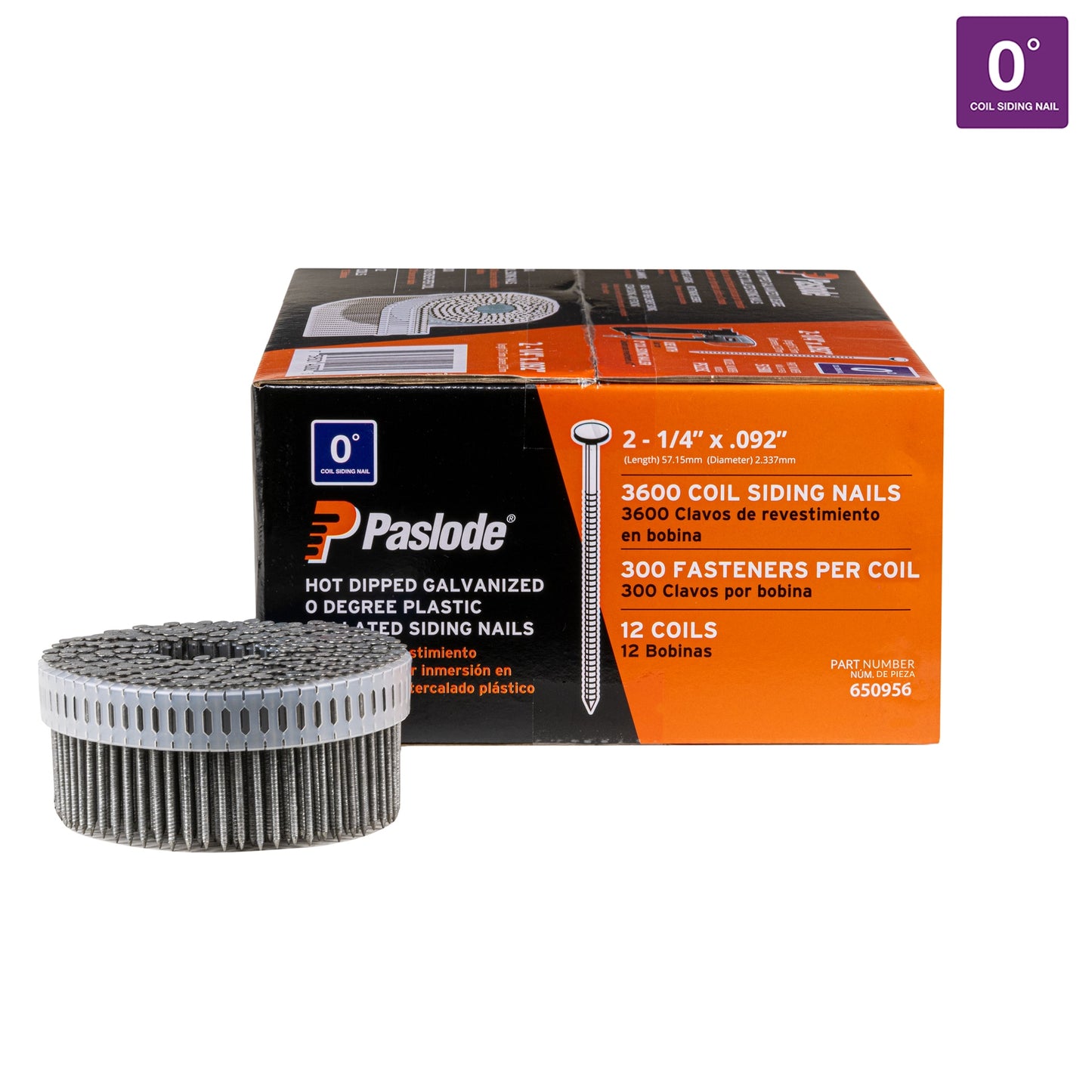 Paslode 2-1/4-in Hot-dipped Galvanized Ring Shank Collated Siding Nails (3600-Per Box) 650956