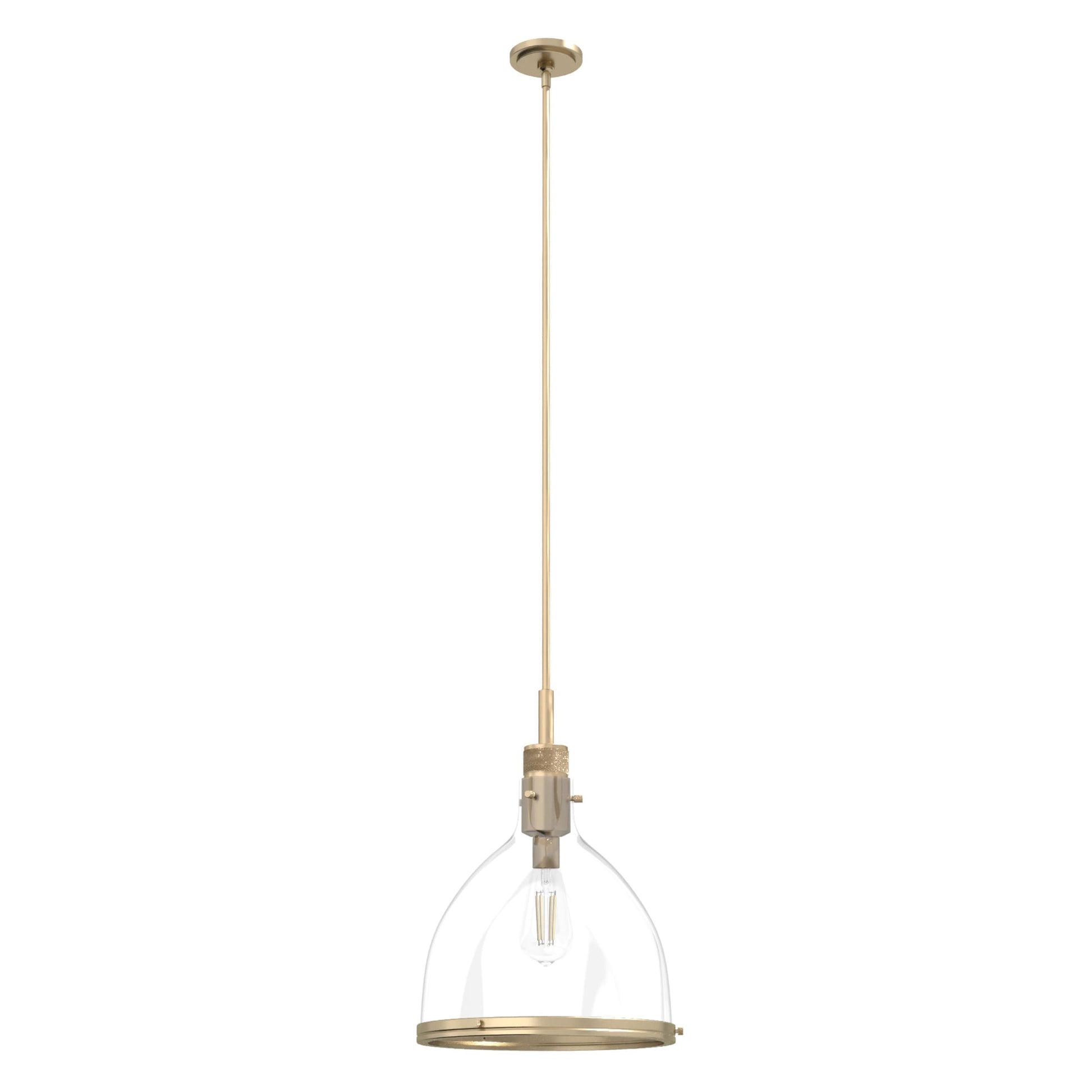 Hunter Van Nuys 1 -Light Alturas Gold Transitional Clear glass Dome Medium Hanging Kitchen island light