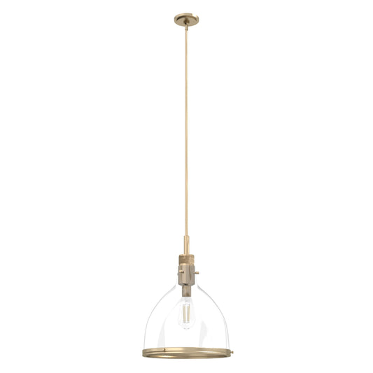 Hunter Van Nuys 1 -Light Alturas Gold Transitional Clear glass Dome Medium Hanging Kitchen island light