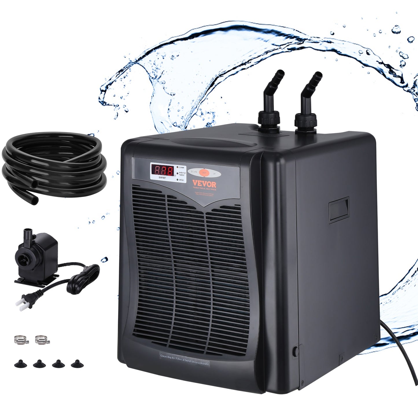 VEVOR 1/3 HP Hydroponic Water Chiller 1 -Speed Indoor/Outdoor Portable Evaporative Cooler for (Motor Included)