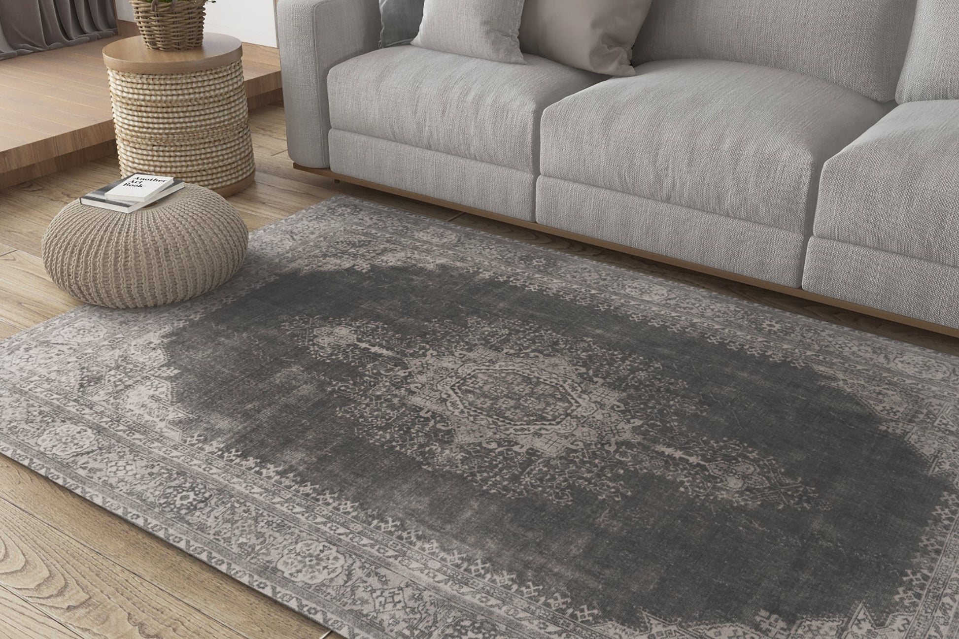 Everyday Woven 9 x 12 (ft) Grey Rectangular Indoor Distressed/Overdyed Moroccan Machine washable Area rug