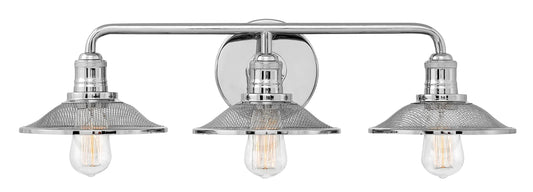 Hinkley Rigby 27-in 3 -Light Polished Nickel Industrial Vanity light
