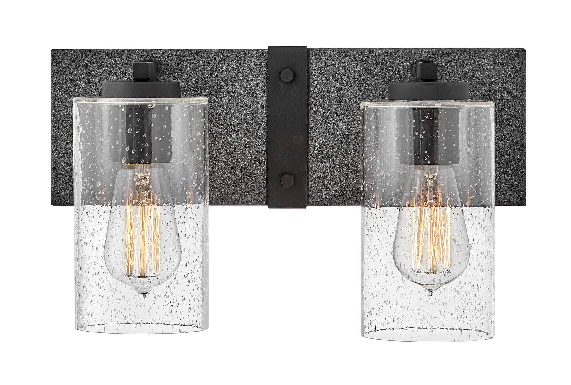 Hinkley Sawyer 14.25-in 2 -Light Matte Black Rustic Vanity light 5663102