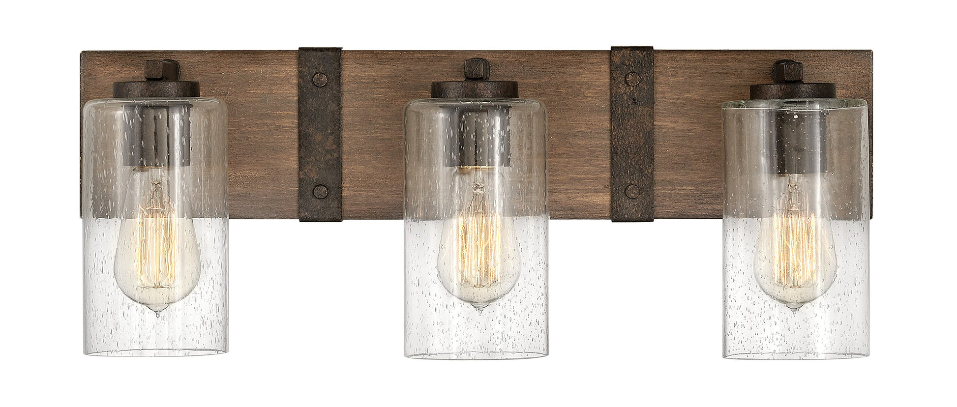 Hinkley Sawyer 22-in 3 -Light Matte Brown Rustic Vanity light 5663120