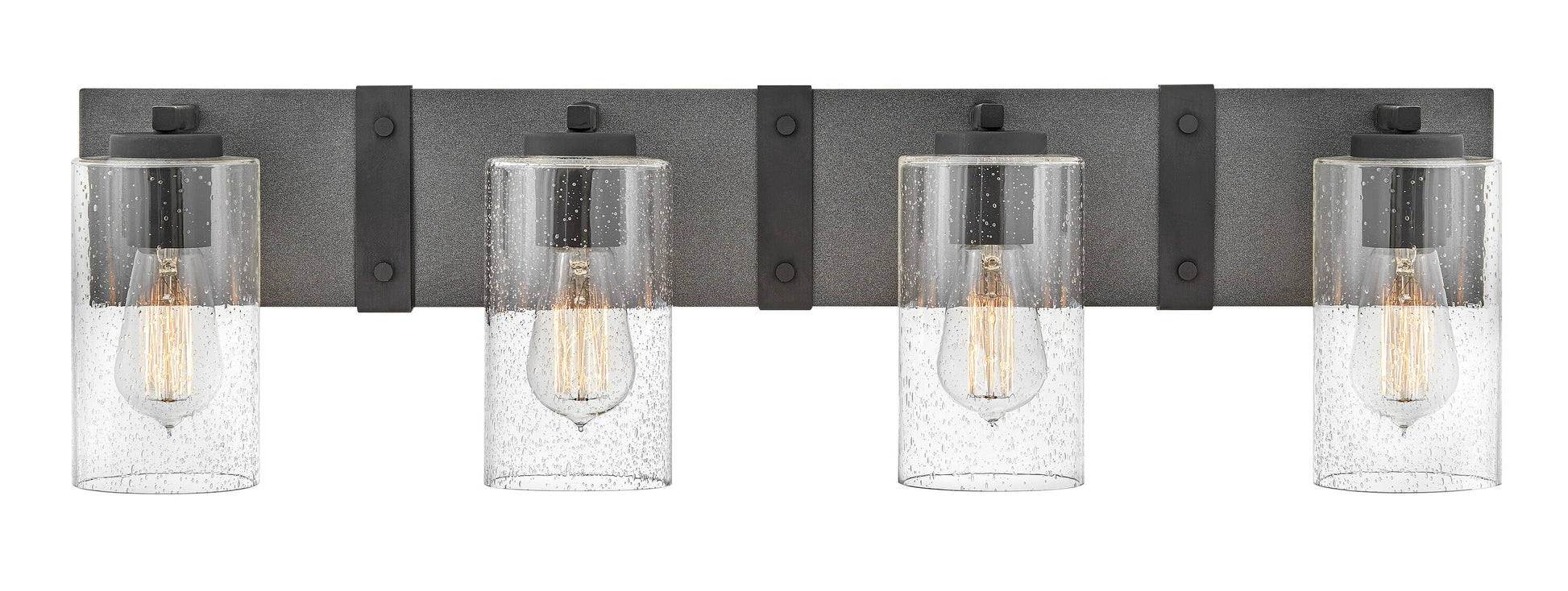 Hinkley Sawyer 30.75-in 4 -Light Matte Black Rustic Vanity light 5663112