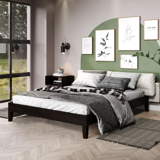 Steve Silver Queen Black Wood Platform Bed