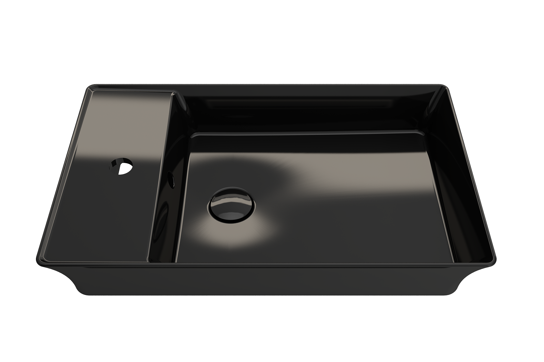 BOCCHI Fire clay Vessel Rectangular Modern Black Bathroom Sink ( 23.5-Inches x 15-Inches )