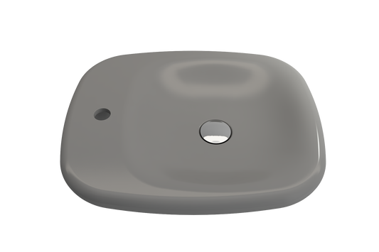 BOCCHI Fire clay Vessel Rectangular Modern Matte Gray Bathroom Sink ( 21.75-Inches x 17.75-Inches )