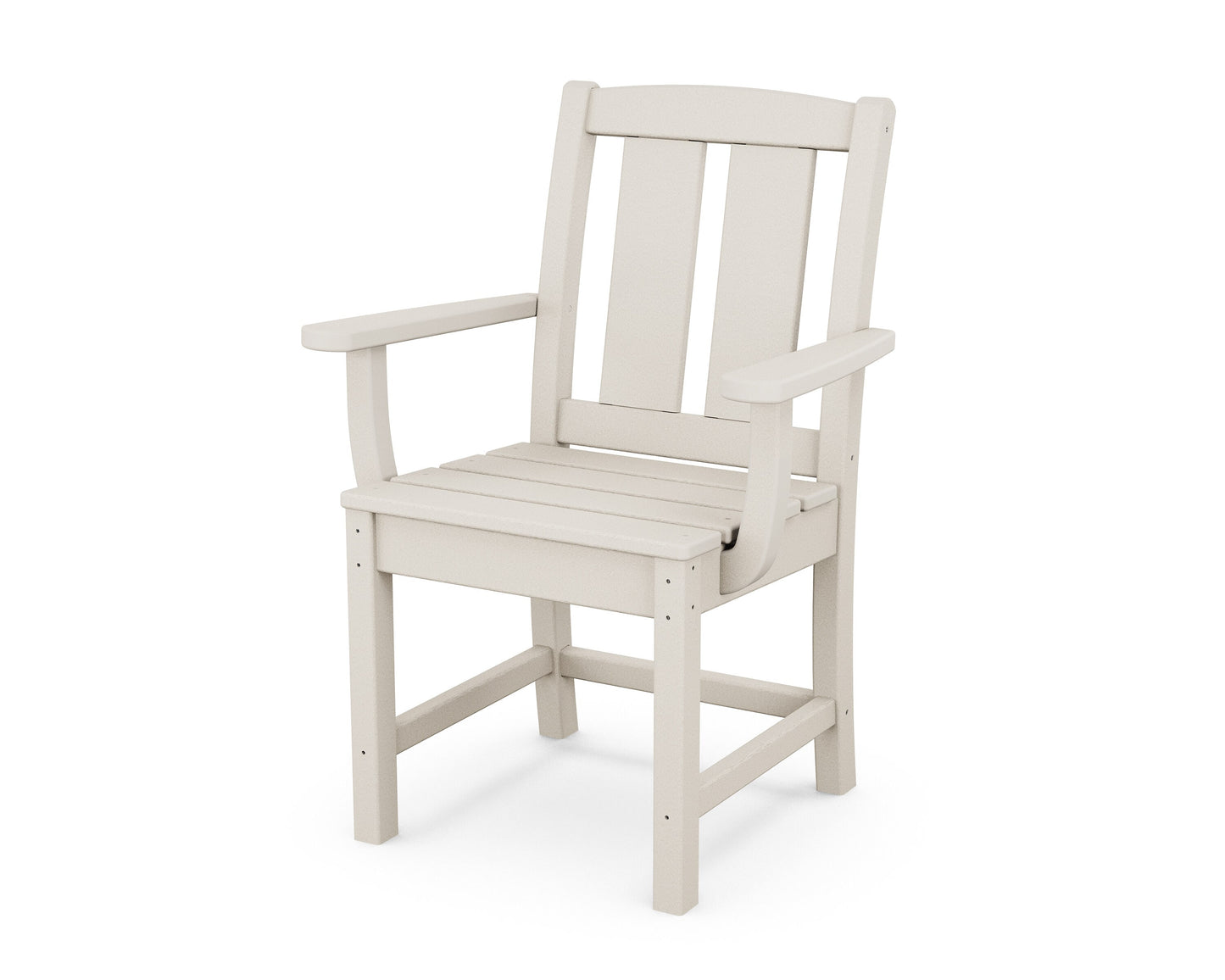 POLYWOOD Mission Sand Plastic Frame Stationary Dining Chair with Slat Seat