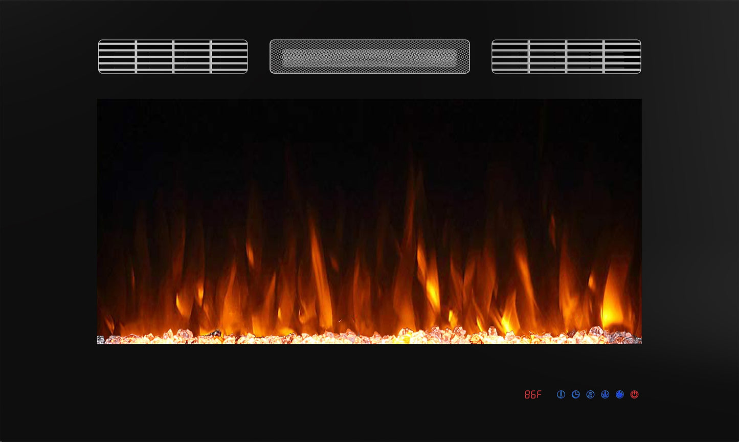Clihome 36-in W Black LED Electric Fireplace VL-EF36