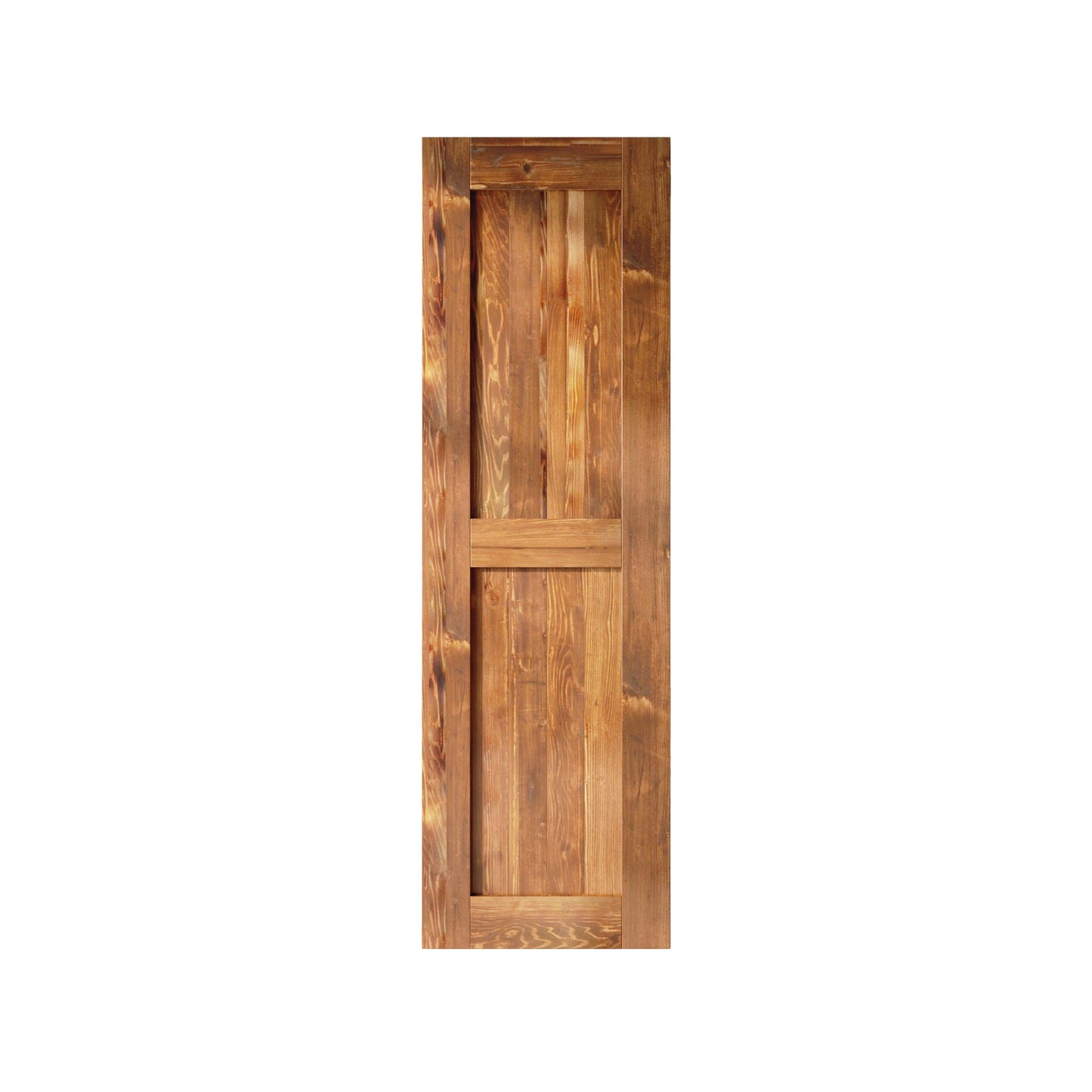 HOMACER 24-in x 84-in Early American Mid-Bar Pine Wood Solid core Single Barn Door (Hardware Not Included)