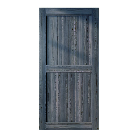 HOMACER 42-in x 84-in Navy Mid-Bar Pine Wood Solid core Single Barn Door (Hardware Not Included)