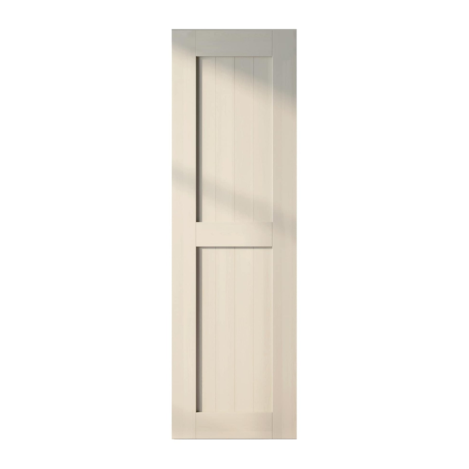 HOMACER 26-in x 84-in Tinsmith Gray Mid-Bar Pine Wood Solid core Single Barn Door (Hardware Not Included)