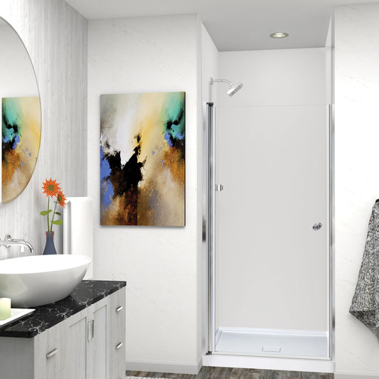 Transolid Polished Chrome 24-1/2-in to 25-1/2-in W x 70-in H Frameless Clear Glass Pivot Shower door