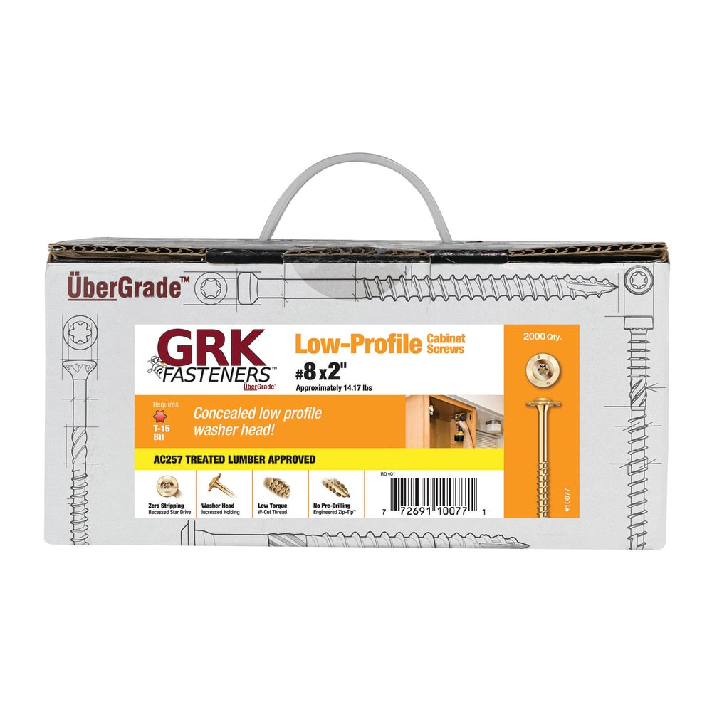 GRK #8 x 2-in Polymer CABINET Interior Cabinet Mounting Screws (2000-Per Box) 10077