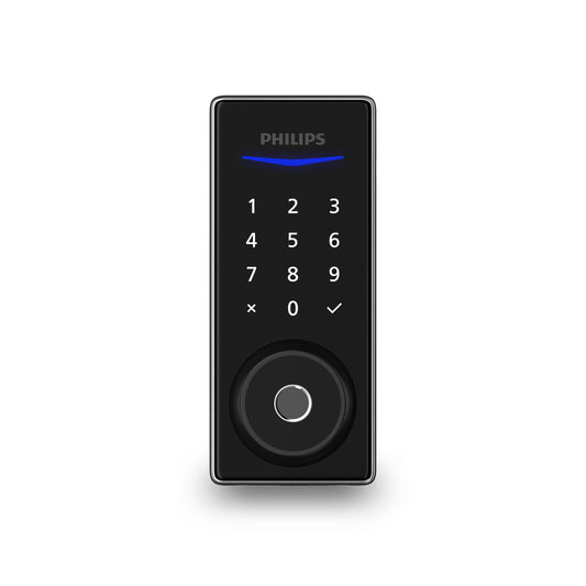 Philips Home Access 1000 Series Satin Nickel Electronic Deadbolt Fingerprint Touchscreen Keypad DDL210X-1H SN