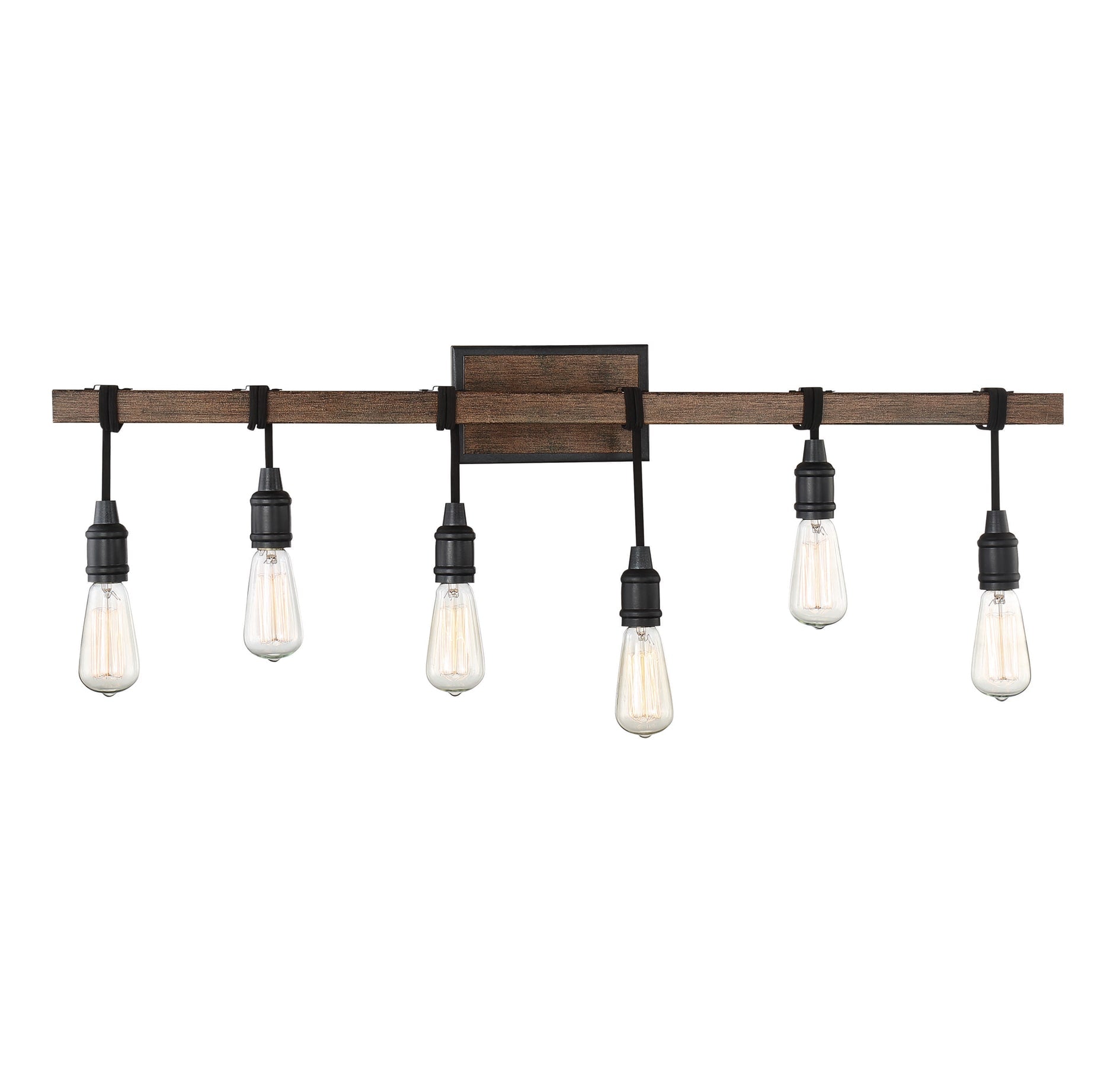 Savoy House Burgess 39-in 6 -Light Distressed Bronze Rustic Vanity light