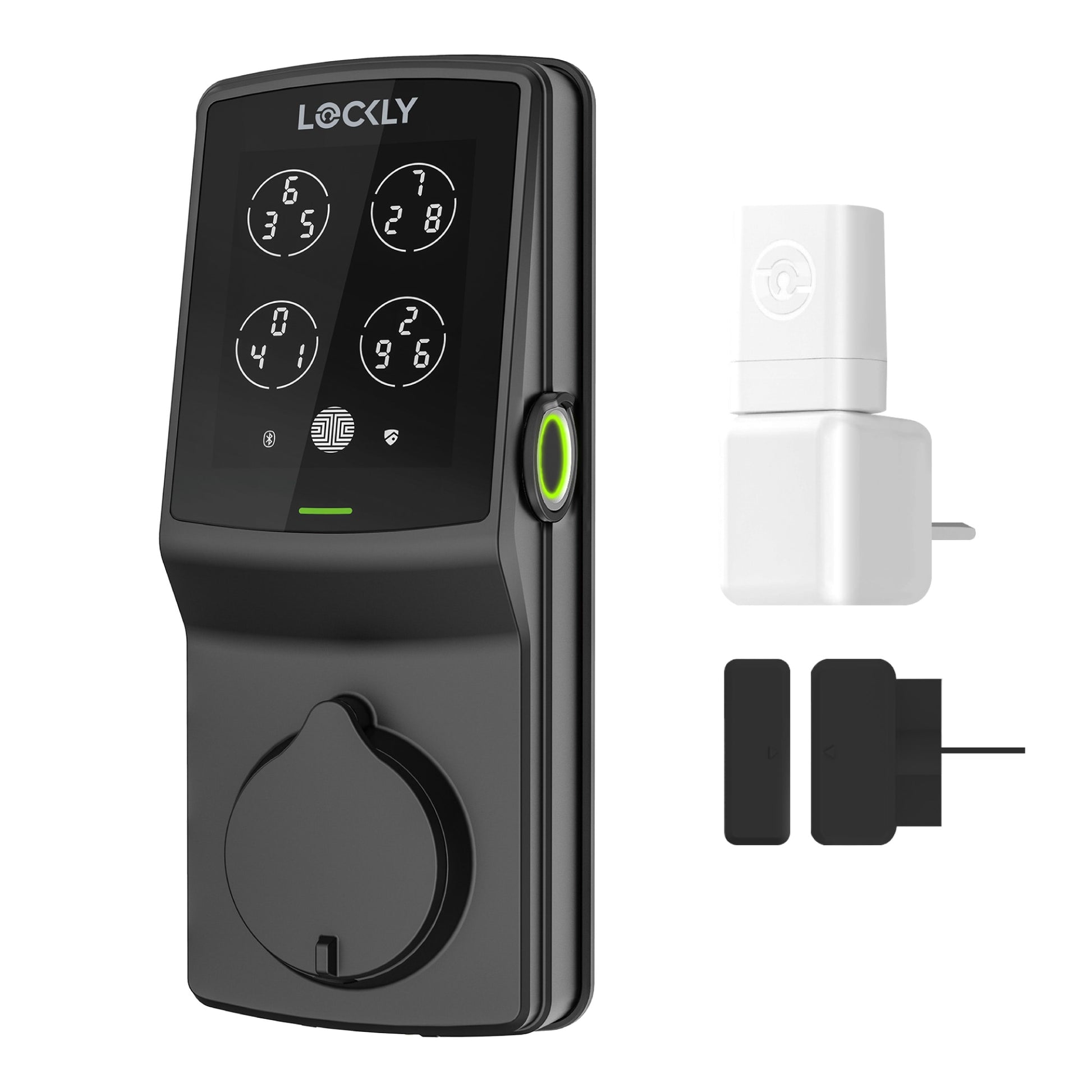 Lockly Secure Pro Deadbolt Matte Black Smart Lock Electronic Deadbolt with Wifi Bluetooth and Fingerprint Touchscreen Keypad PGD728W-MB