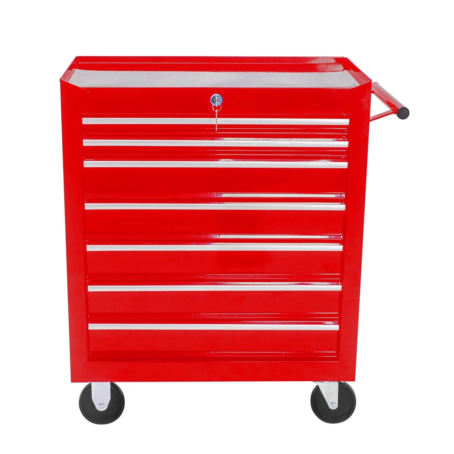 RaDEWAY 24.2-in W x 29.9-in H 7-Drawer Steel Rolling Tool Cabinet (Red) W1102107324