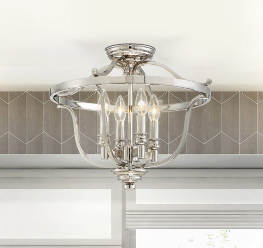 Minka Lavery Audrey's Point 4 -Light 17.25-in Polished Nickel Semi Flush Mount Light 1664259