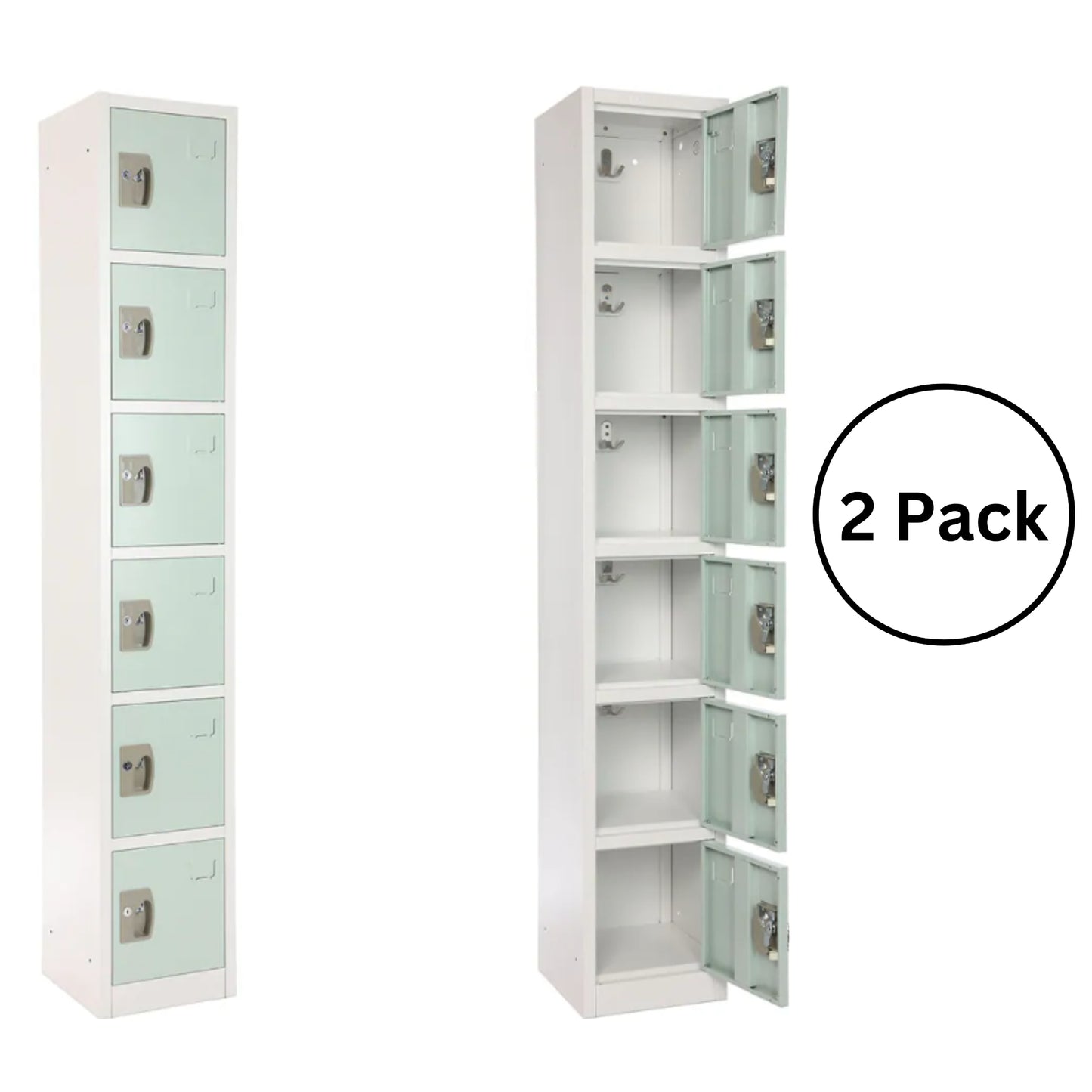 AdirOffice 629 Series Set of 2 12-in W x 72-in H x 12-in D Steel Full Storage Lockers