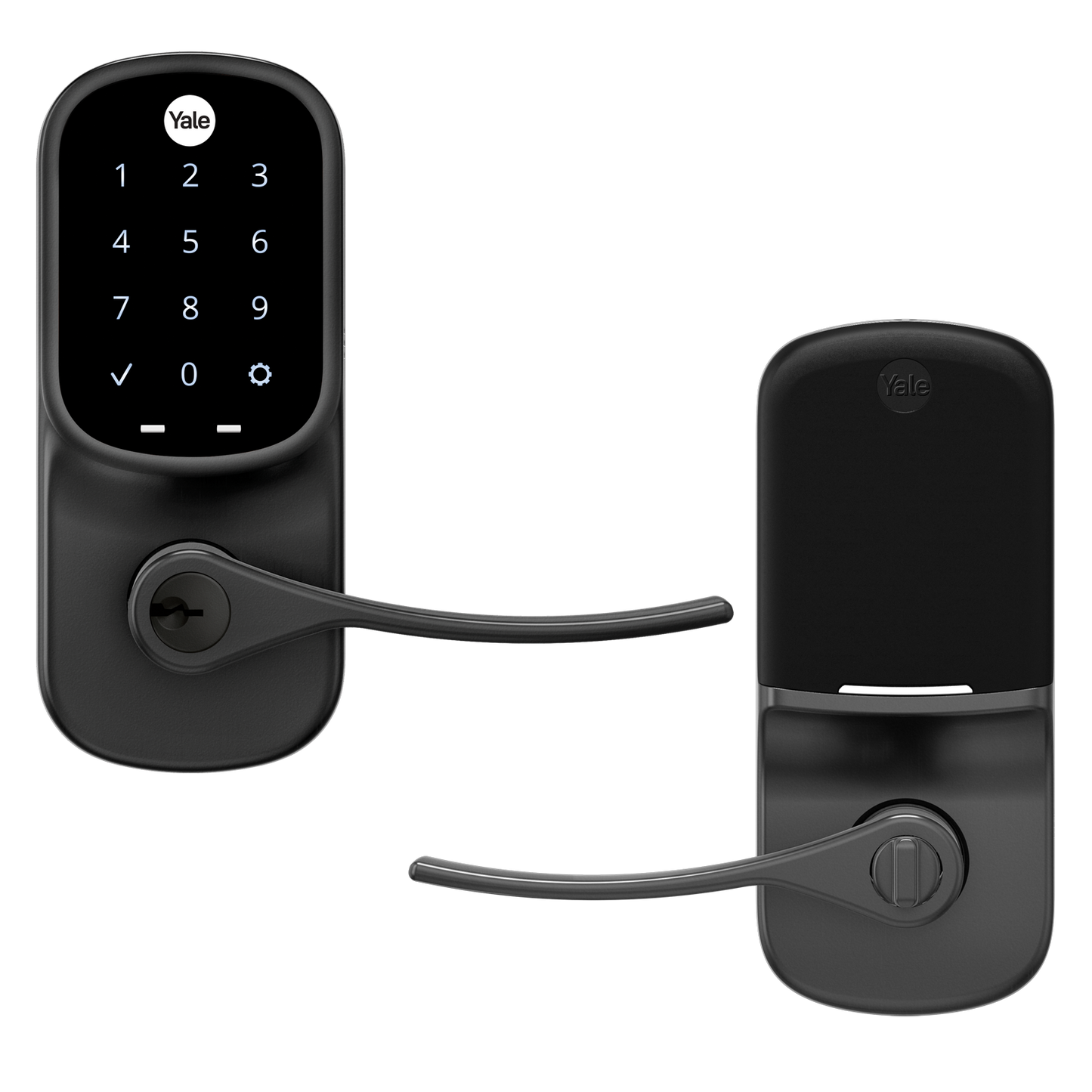 Yale Assure Lock Smart Lever Black Suede Smart Lock Electronic Handleset with Wifi Bluetooth Touchscreen Keypad YRL226-WF1-BSP