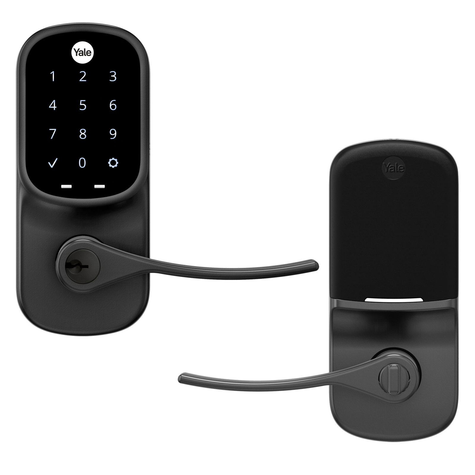 Yale Assure Lock Smart Lever Black Suede Smart Lock Electronic Handleset with Wifi Bluetooth Touchscreen Keypad YRL226-WF1-BSP