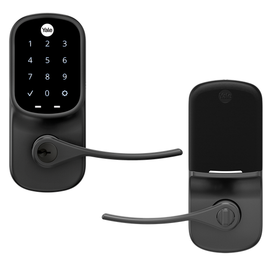 Yale Assure Lock Smart Lever Black Suede Smart Lock Electronic Handleset with Wifi Bluetooth Touchscreen Keypad YRL226-WF1-BSP