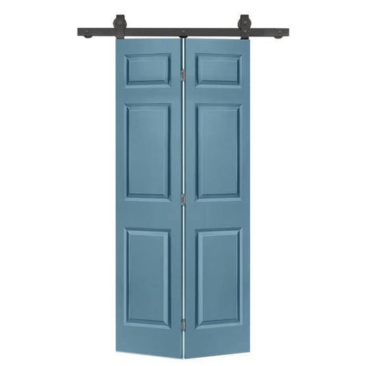 CALHOME 36-in x 80-in Dignity Blue MDF Hollow core Single Barn Door (Hardware Included)