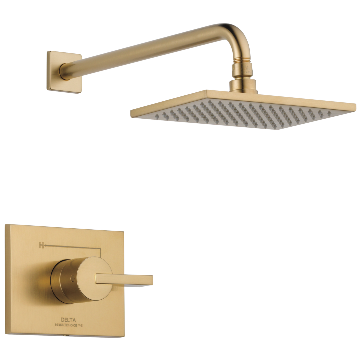 Delta Vero Champagne Bronze 1-handle Single function 5.7-in Square Shower Faucet