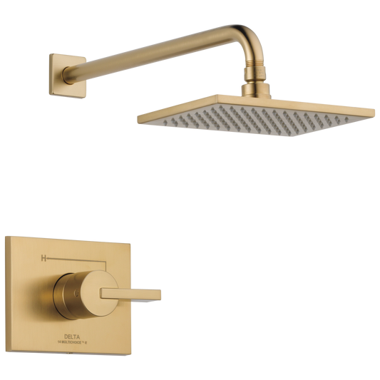 Delta Vero Champagne Bronze 1-handle Single function 8.656-in Square Shower Faucet