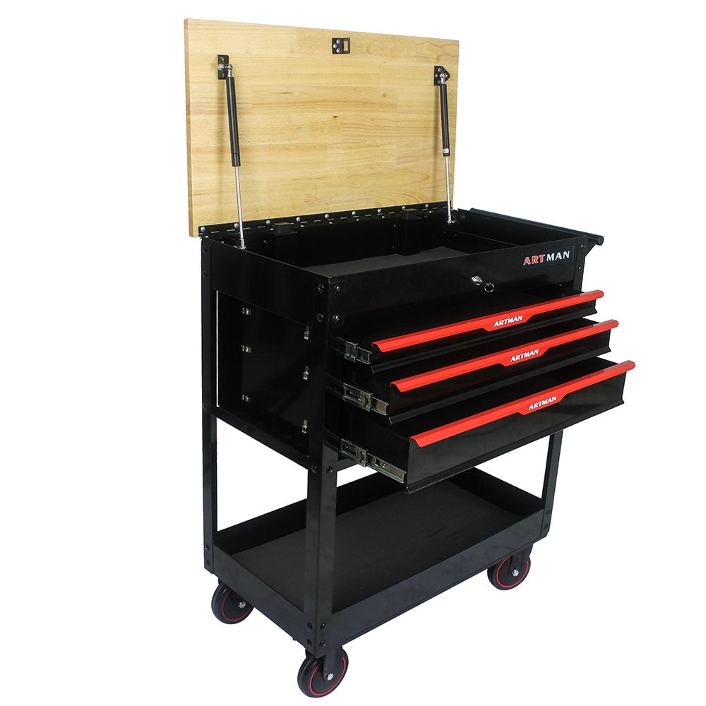 Runesay Top Tool Chests 17.51-in W x 38.38-in H 3-Drawer Steel Tool Chest (Black) TOOBOX-04