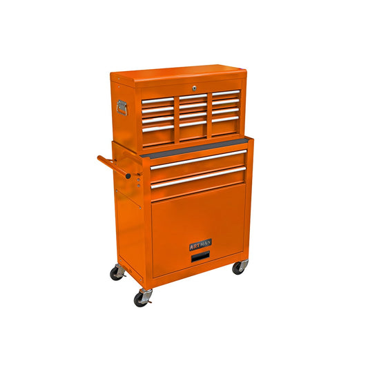 Runesay Top Tool Chests 13-in W x 42.8-in H 8-Drawer Steel Tool Chest (Orange) TOOBOX-08