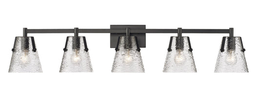 Z-Lite Analia 45.75-in 5 -Light Matte Black Transitional Vanity light