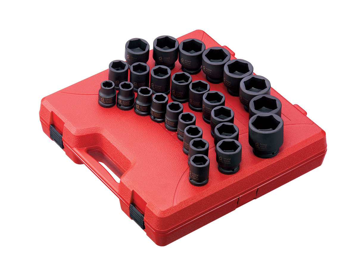 SUNEX TOOLS 26 -Piece Metric 3/4-in Drive Set 6-point Impact Socket Set