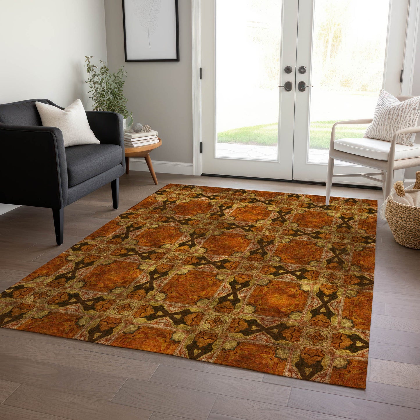Addison Rugs Chantille ACN564PK 9 x 12 (ft) Paprika Rectangular Indoor/Outdoor Machine washable Area rug