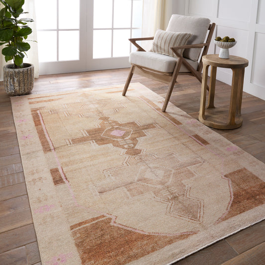 Jaipur Living Boheme 4 x 6 (ft) Loomed Cotton Tan Rectangular Indoor Medallion Southwestern Area rug