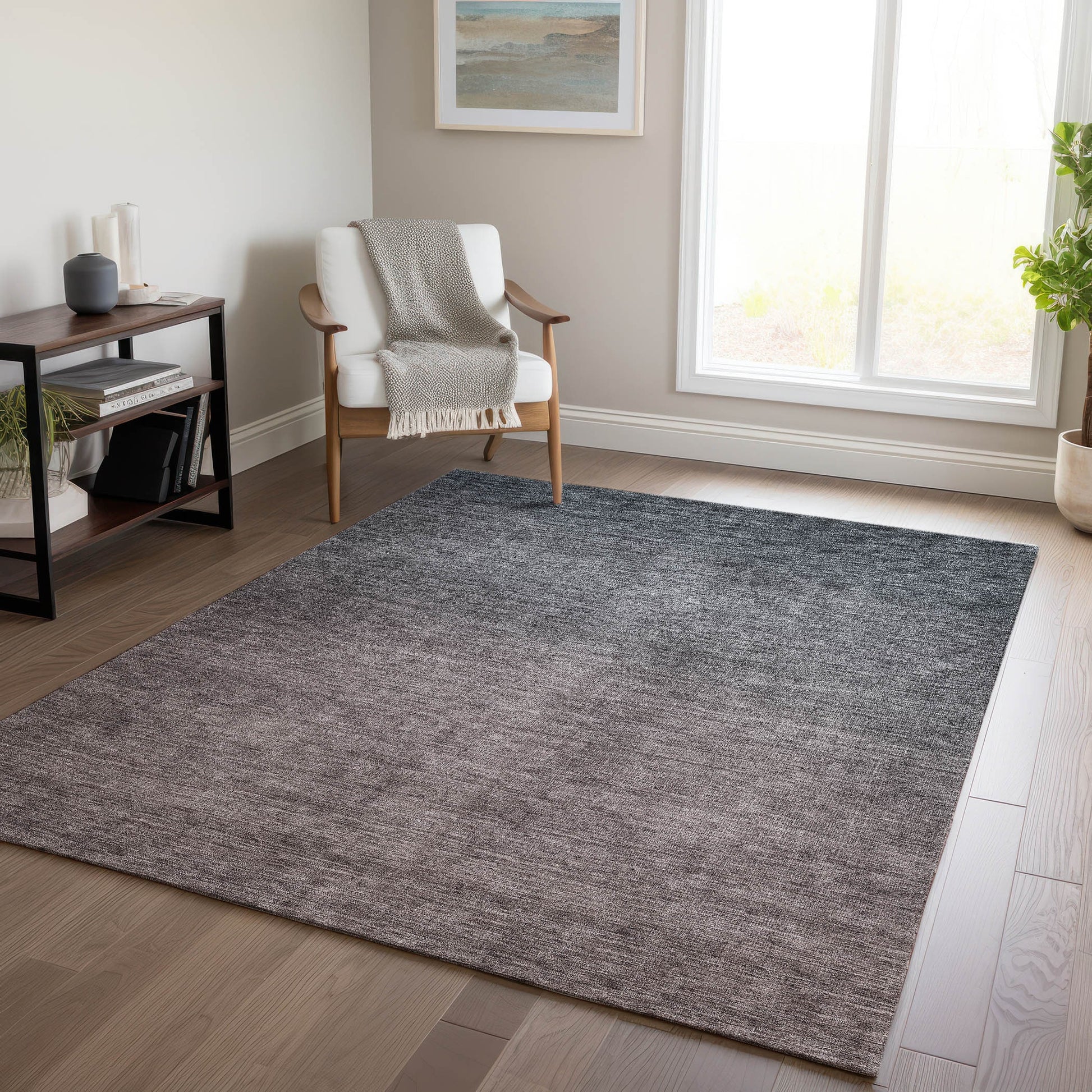 Addison Rugs Chantille ACN587GY 8 x 10 (ft) Gray Rectangular Indoor/Outdoor Geometric Machine washable Area rug