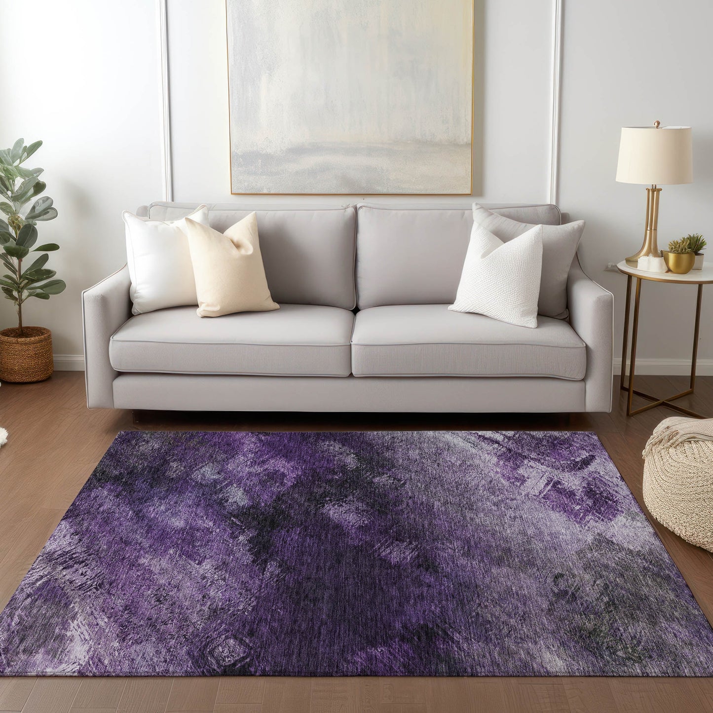 Addison Rugs Chantille ACN590PP 8 x 10 (ft) Purple Rectangular Indoor/Outdoor Abstract Machine washable Area rug
