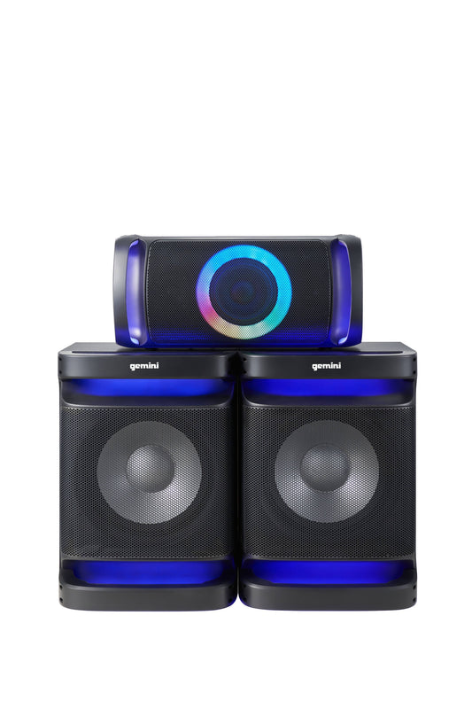 Gemini 3000 -Watt Bluetooth Indoor Party Speaker in Black 3 Speaker Set