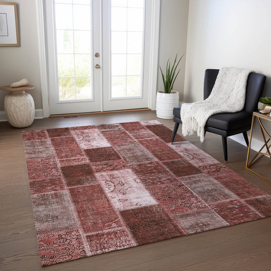 Addison Rugs Chantille ACN631BN 9 x 12 (ft) Burgundy Rectangular Indoor/Outdoor Geometric Machine washable Area rug