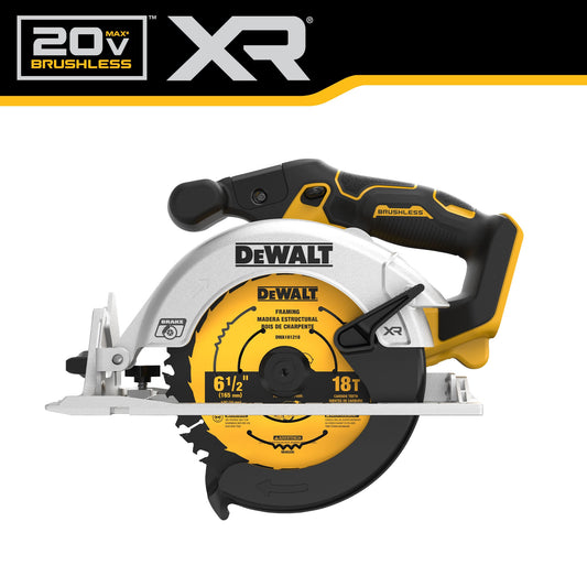 DEWALT XR 20-volt Max 6-1/2-in Brushless Cordless Circular Saw (Bare Tool) DCS565B