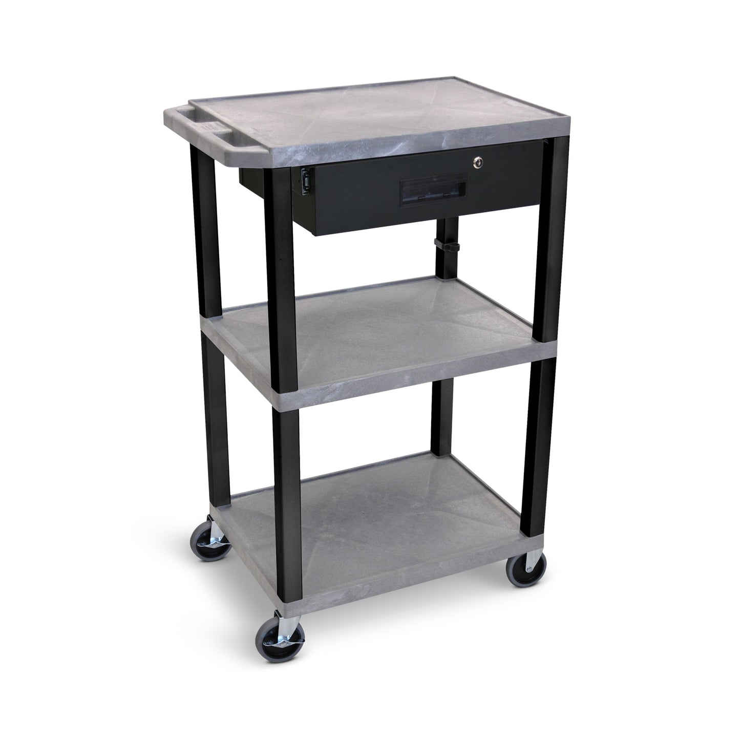 Luxor 42-in 1-Drawer Table Utility Cart UCPL1GYE-B-WTD