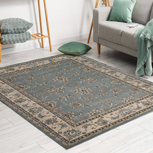 Radici USA Pisa 8 x 10 (ft) Gray Rectangular Indoor Floral/Botanical Oriental Area rug