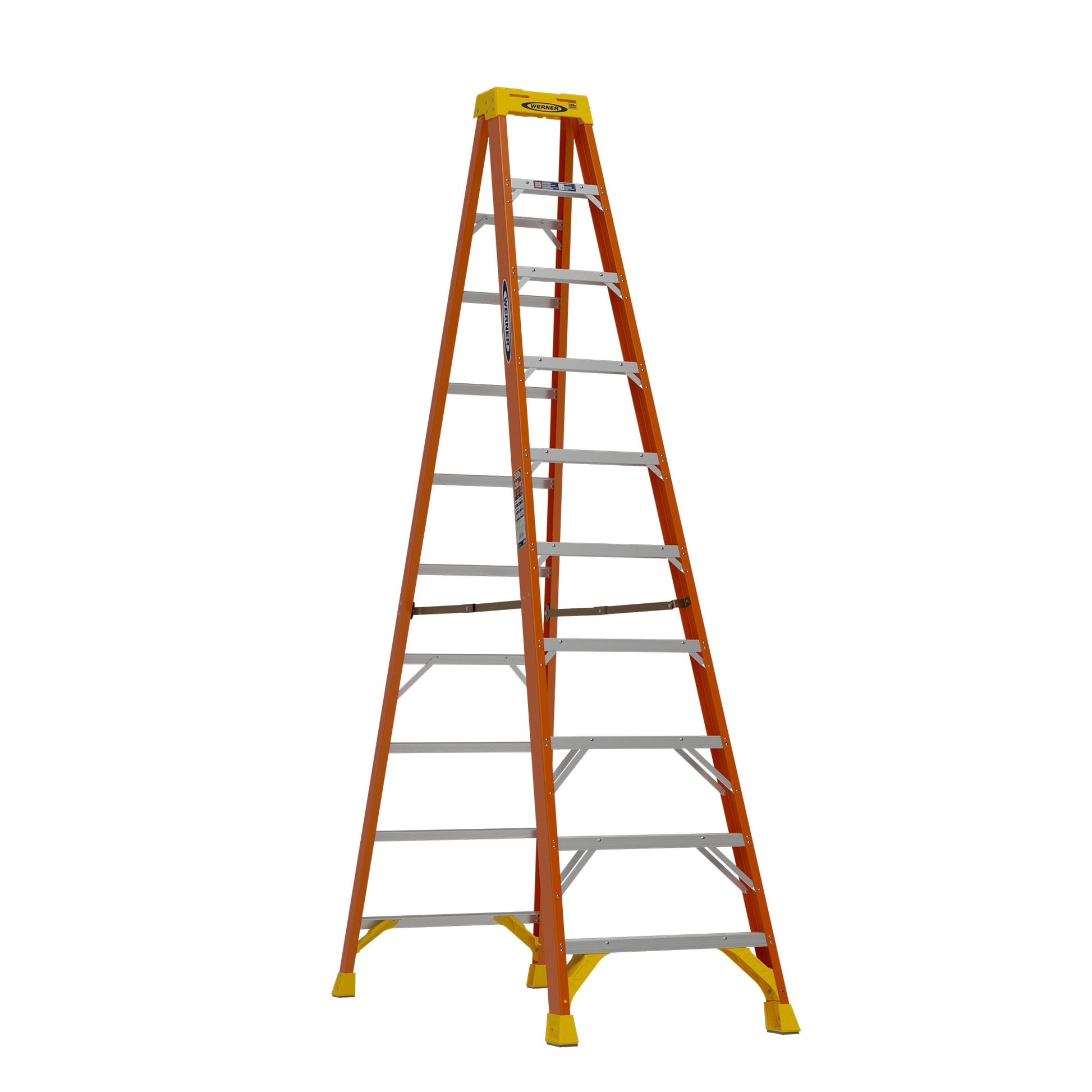 Werner NXT1A 10-ft Fiberglass Type 1A-300-lb Load Capacity Step Ladder NXT1A10